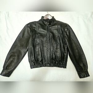 Vintage Leather Bomber Jacket